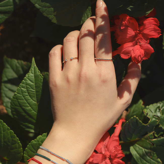 Sparkle open diamond ring